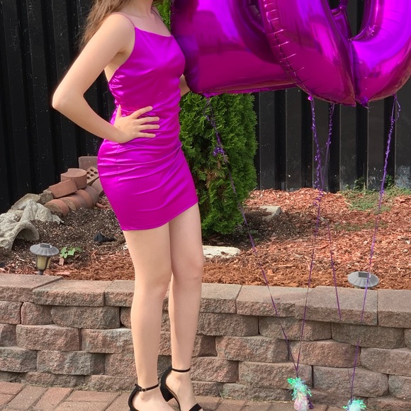 Fashion Nova Mini Magenta Dress - Picture 7 of 14
